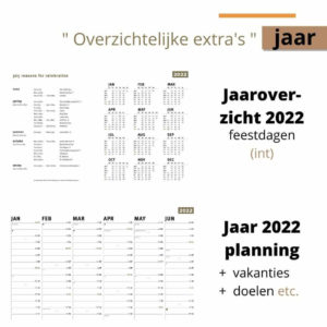 Familieplanner 2022 - overzichtelijke extra's