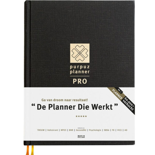 Purpuz Planner PRO Weekplanner - Agenda - Ongedateerd - Bold Black