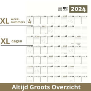 XL Purpuz Jaarplanner 2024 Jaarkalender A1 - Wandkalender - Wallplanner