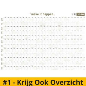 Purpuz Jaarplanner 2026 Wandplanner A1 - de beste wall planner 2026 voor overizicht op je doelen, projecten en deadlines